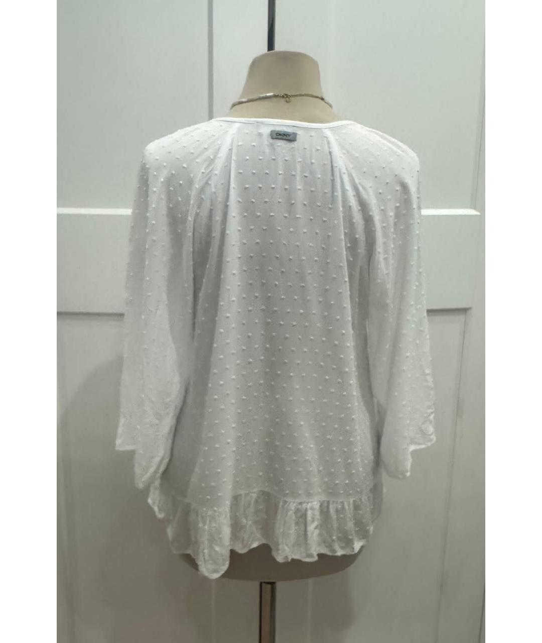 DKNY Белая хлопковая блузы, фото 4
