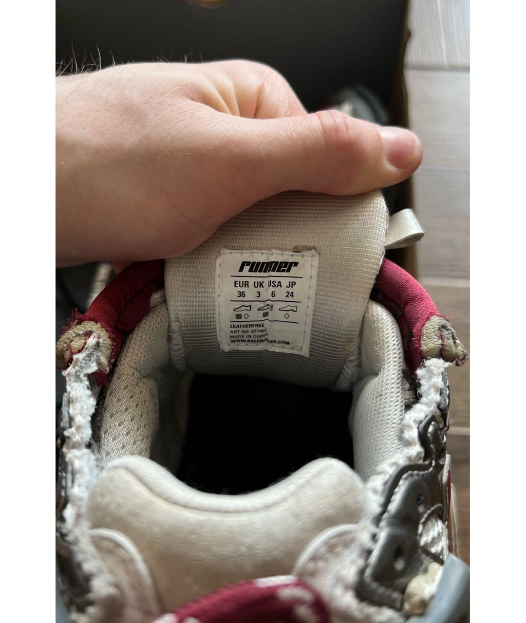 BALENCIAGA Бордовые текстильные кроссовки, фото 7