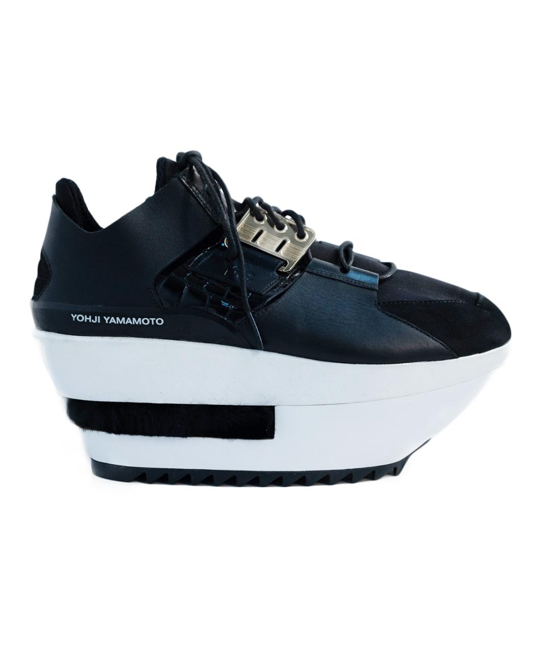 Y-3 Черные кожаные кроссовки, фото 1