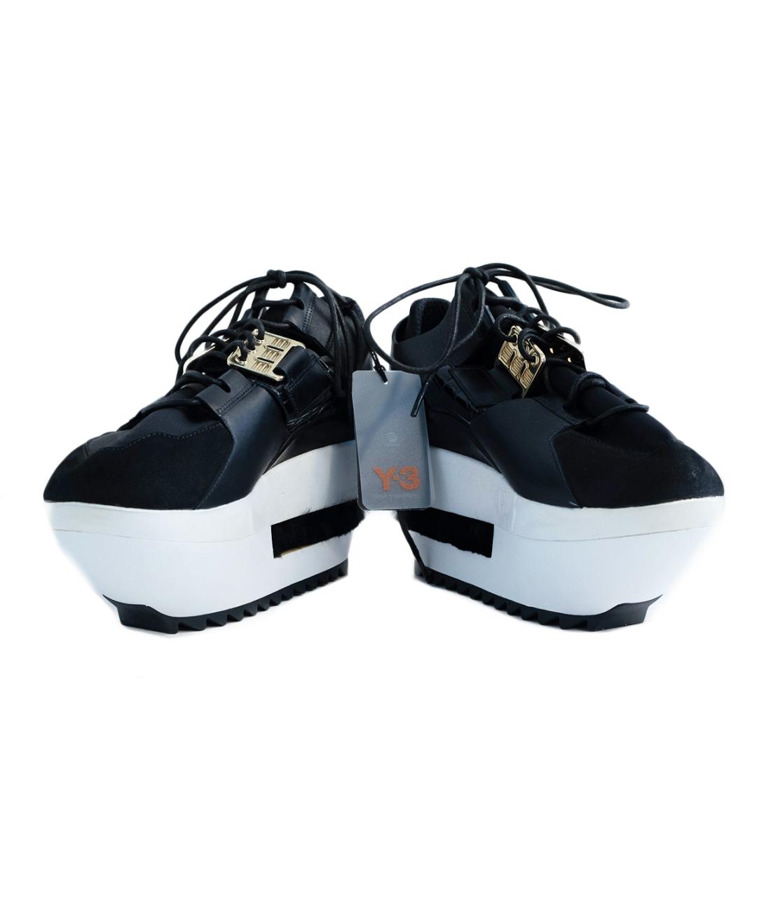 Y-3 Черные кожаные кроссовки, фото 4
