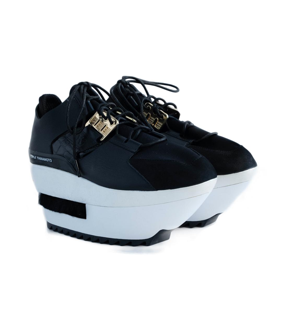 Y-3 Черные кожаные кроссовки, фото 2