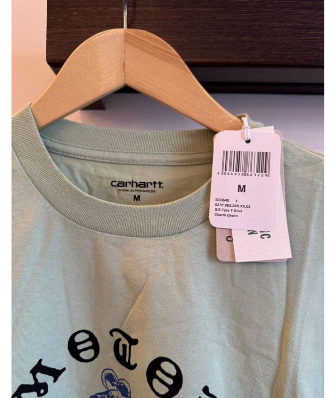 CARHARTT WIP Зеленая хлопковая футболка, фото 2