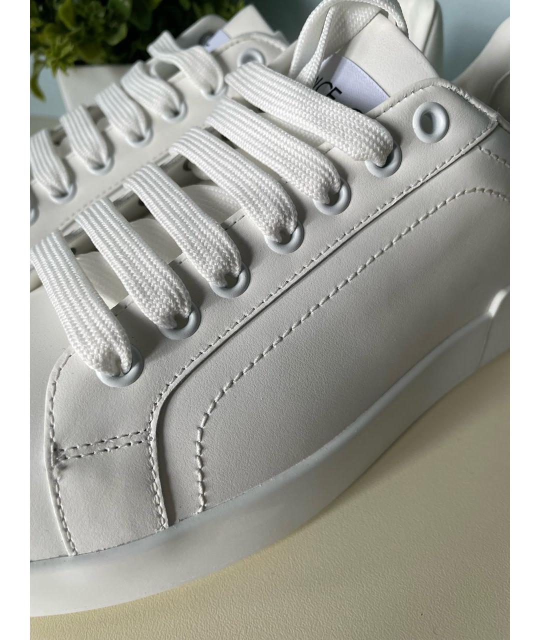 DOLCE&GABBANA Белые кожаные кеды, фото 8