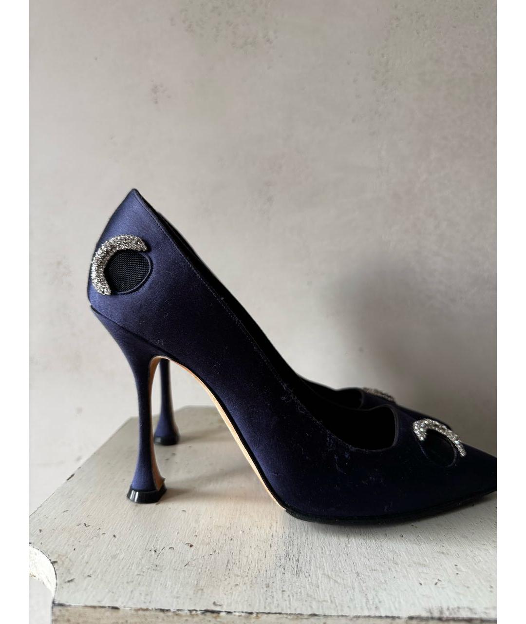 MANOLO BLAHNIK Темно-синие туфли, фото 5