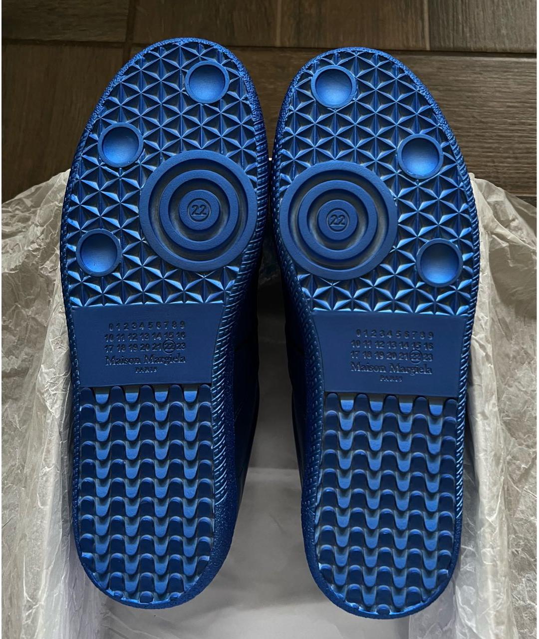 MAISON MARGIELA Синие кожаные кеды, фото 6
