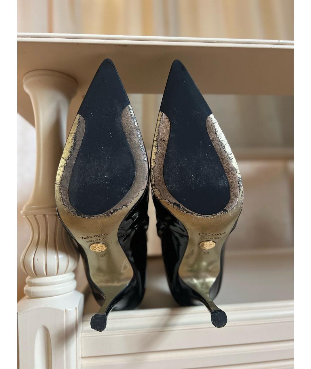 DOLCE&GABBANA Черные сапоги из лакированной кожи, фото 6