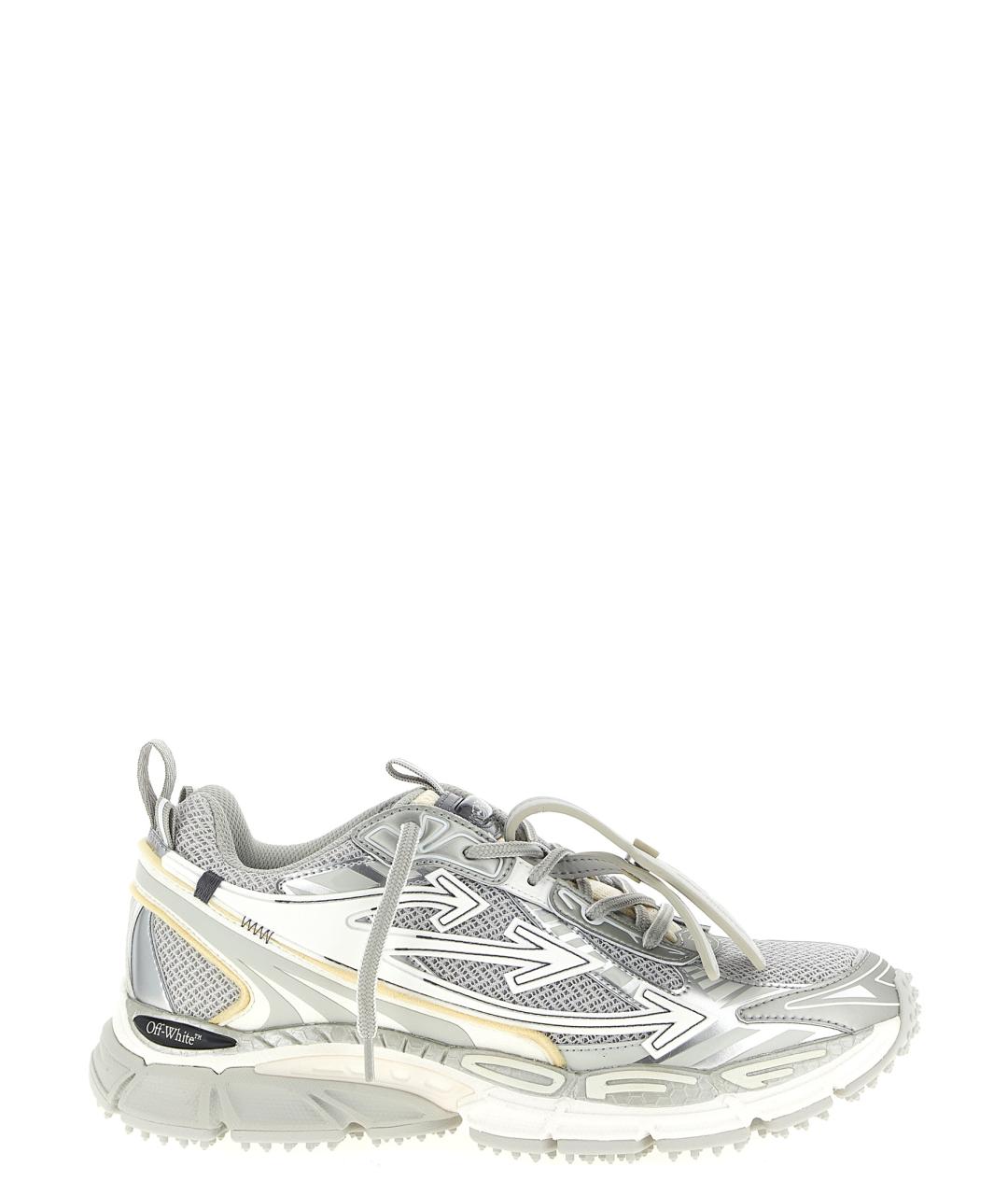 OFF-WHITE Серебряные синтетические низкие кроссовки / кеды, фото 1