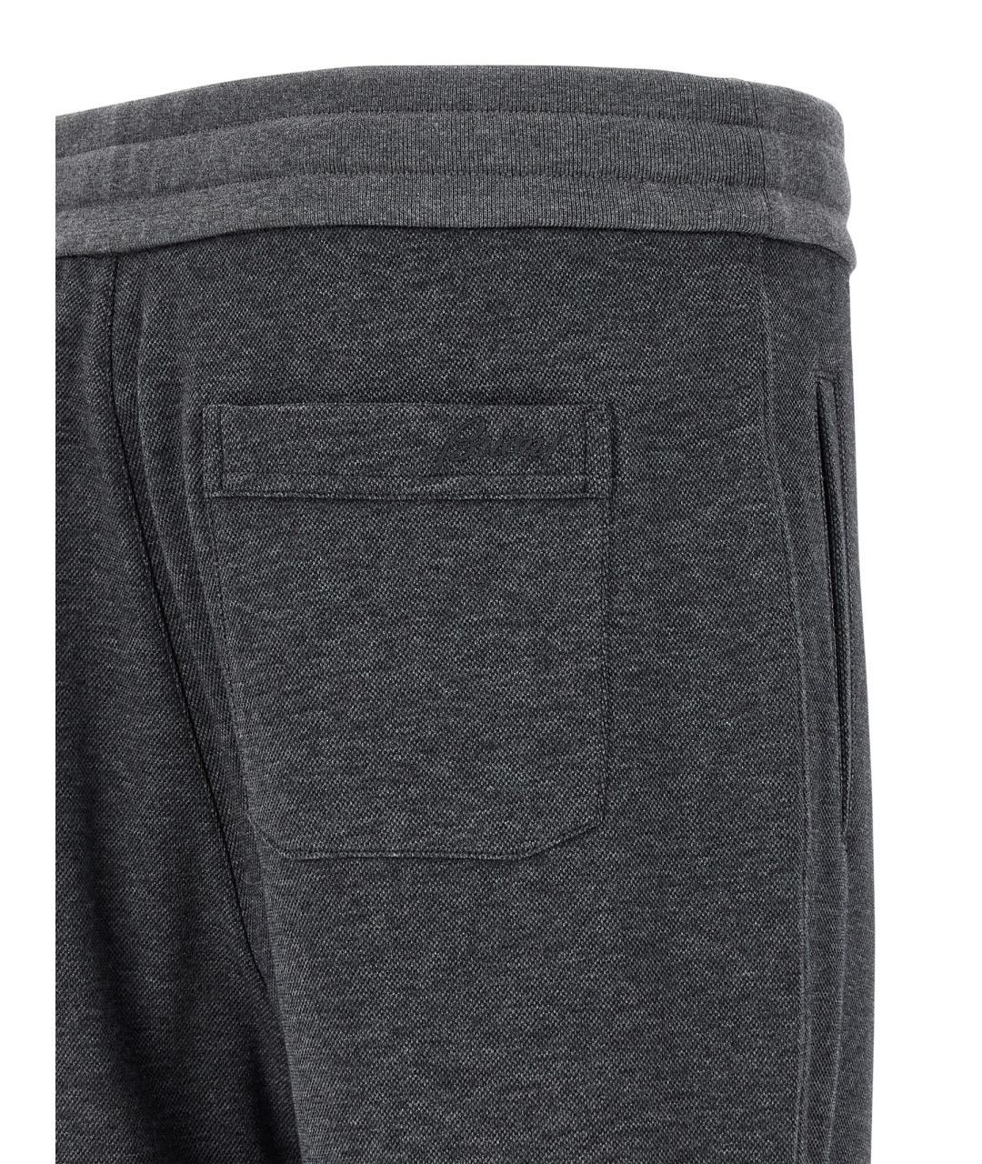 BRIONI Серые хлопковые повседневные брюки, фото 4