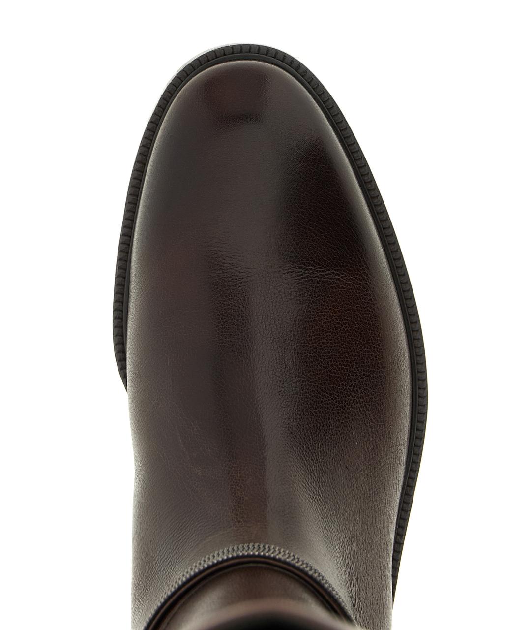 BRUNELLO CUCINELLI Коричневые кожаные сапоги, фото 4