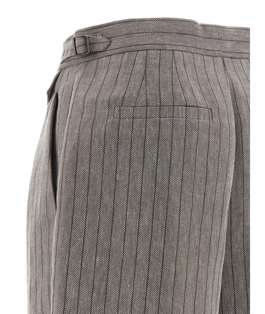 BRUNELLO CUCINELLI Серые льняные шорты, фото 4