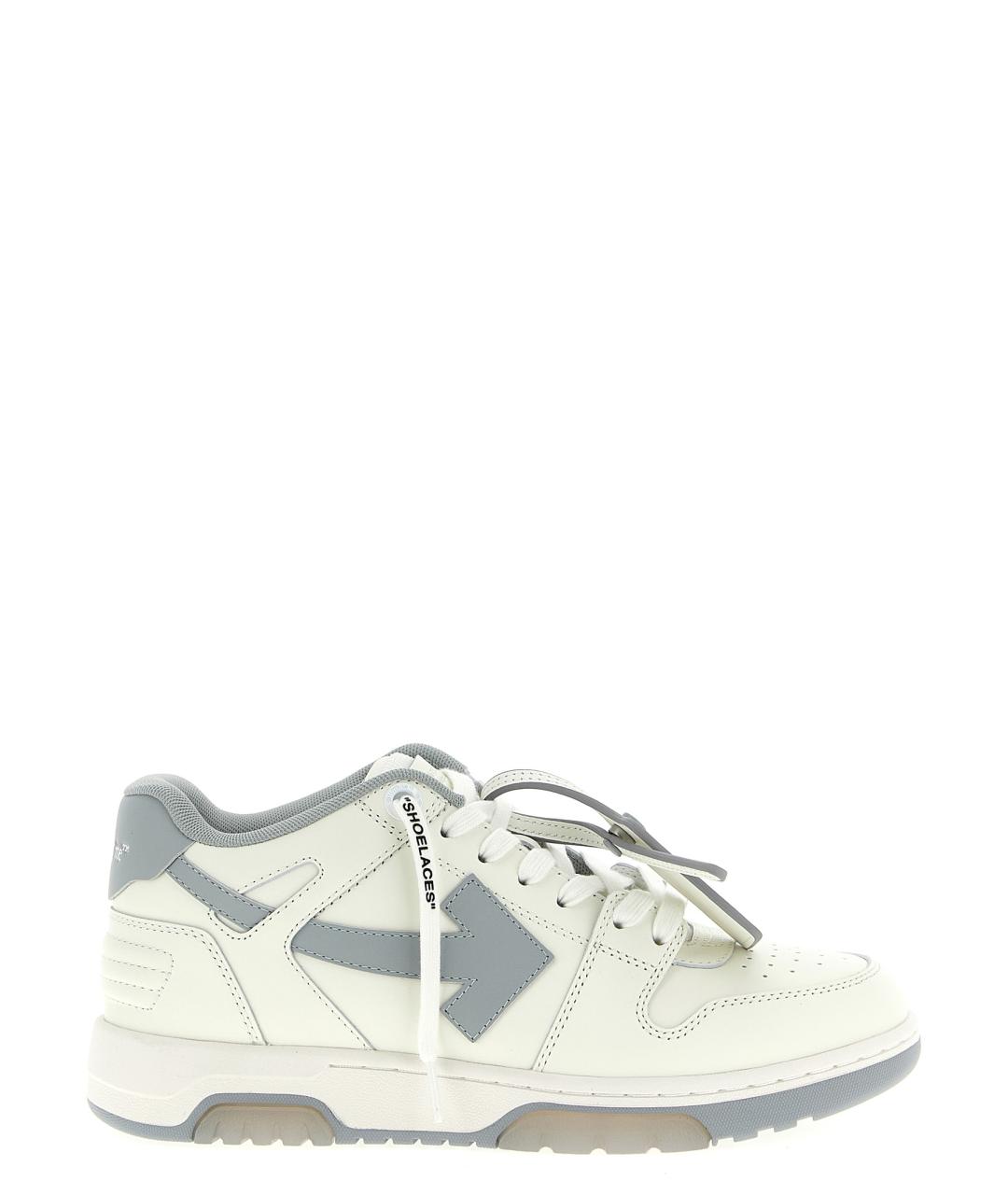 OFF-WHITE Бежевые кожаные низкие кроссовки / кеды, фото 1