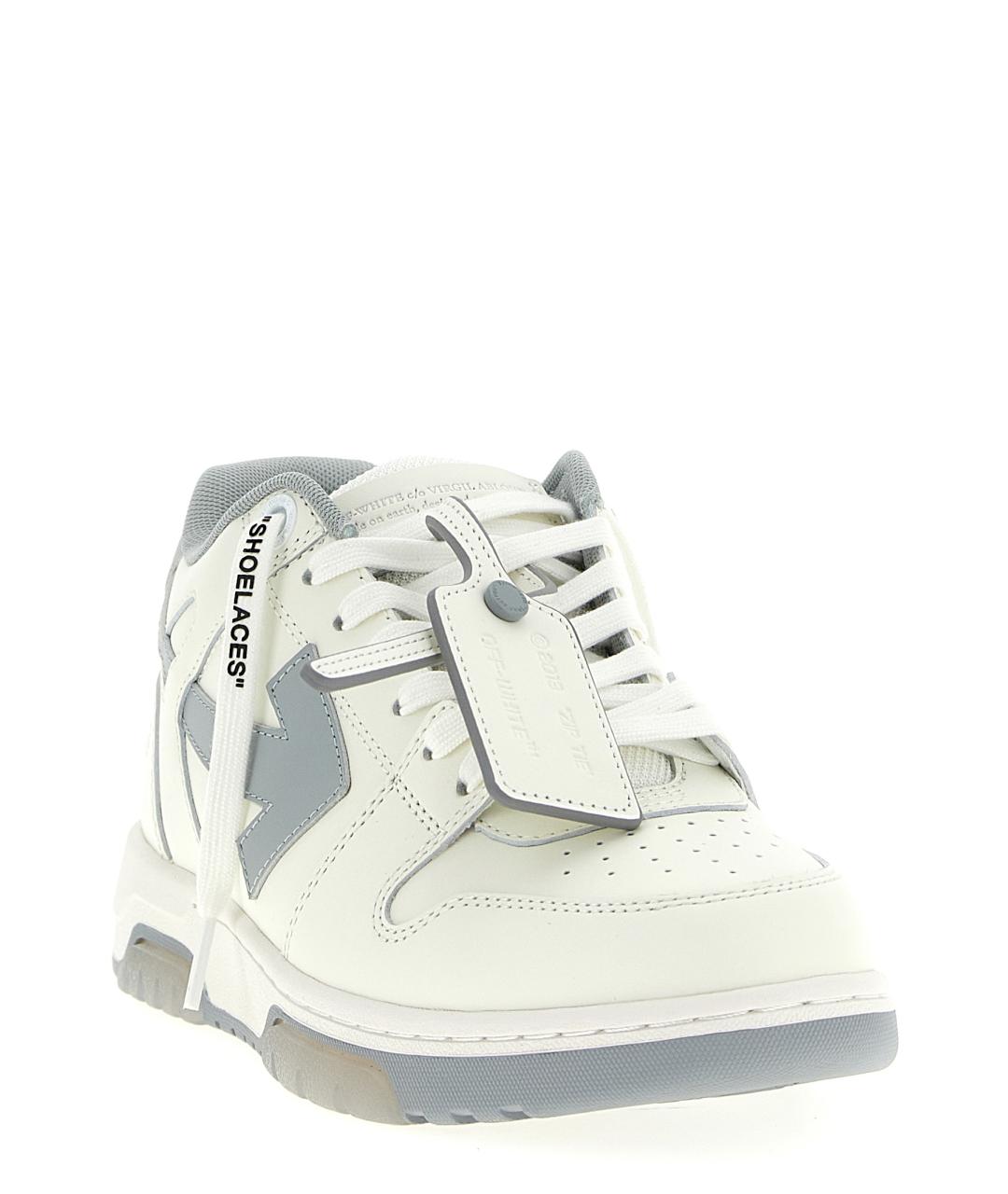 OFF-WHITE Бежевые кожаные низкие кроссовки / кеды, фото 3