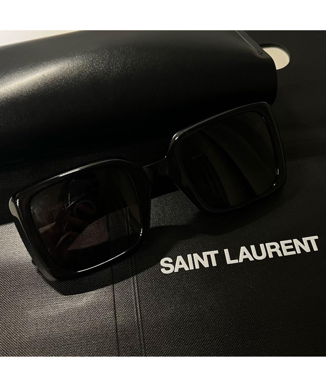 SAINT LAURENT Черные пластиковые солнцезащитные очки, фото 2