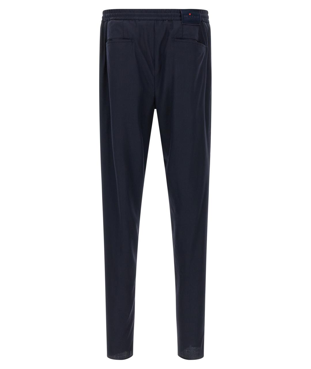 KITON Синие шерстяные повседневные брюки, фото 2