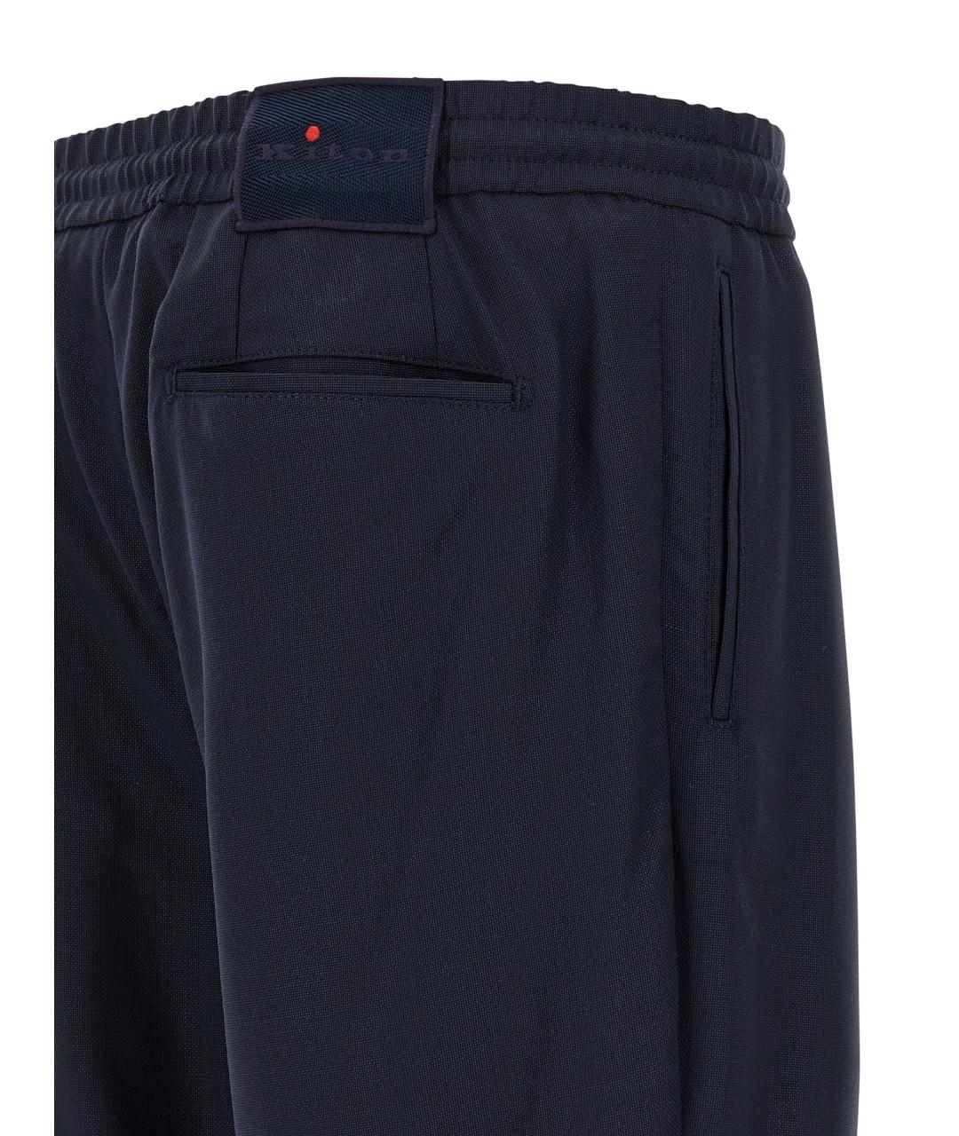 KITON Синие шерстяные повседневные брюки, фото 4