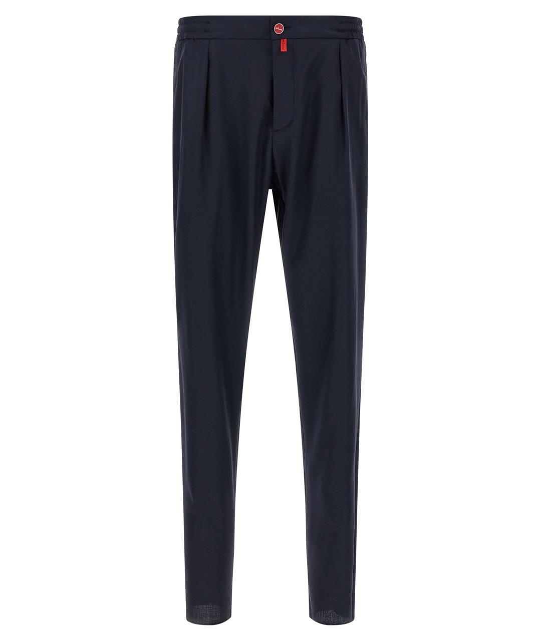 KITON Синие шерстяные повседневные брюки, фото 1