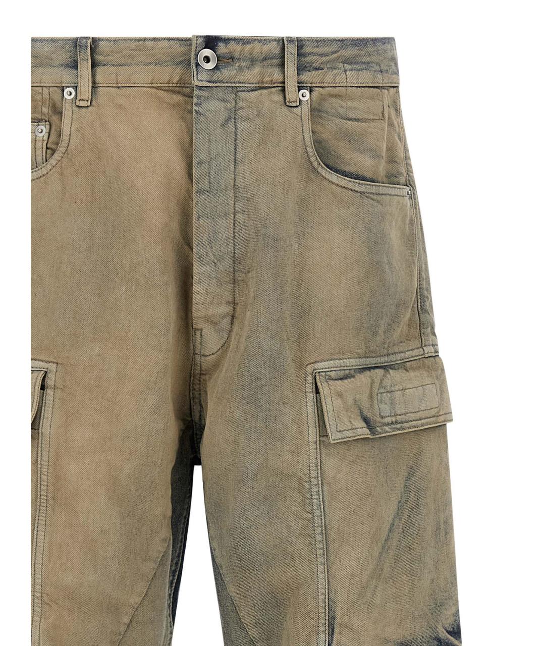 RICK OWENS DRKSHDW Бежевые хлопковые прямые джинсы, фото 3