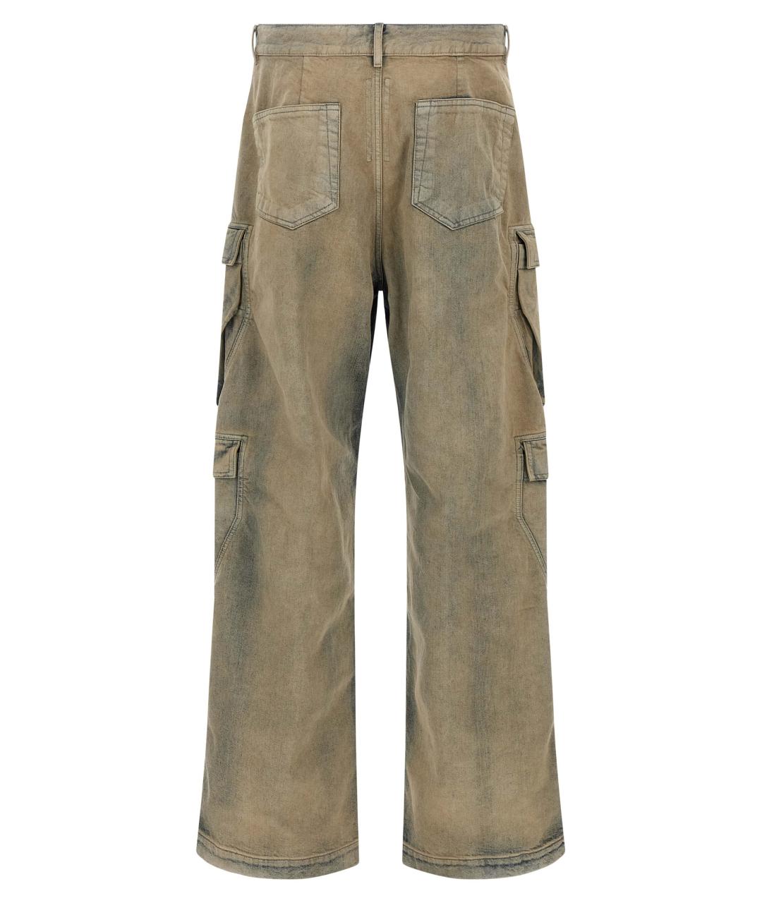 RICK OWENS DRKSHDW Бежевые хлопковые прямые джинсы, фото 2