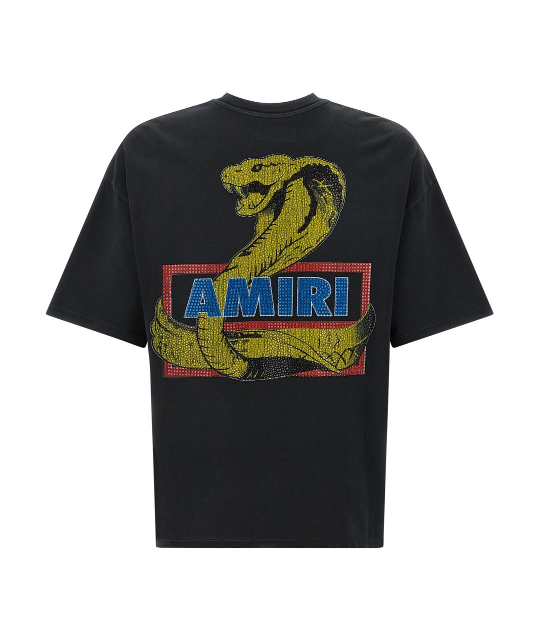 AMIRI Черная хлопковая футболка, фото 2