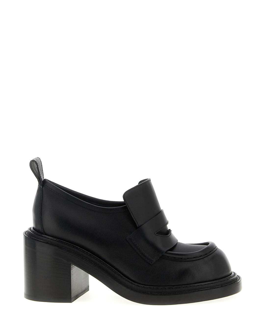 MOSCHINO Черные кожаные лоферы, фото 1