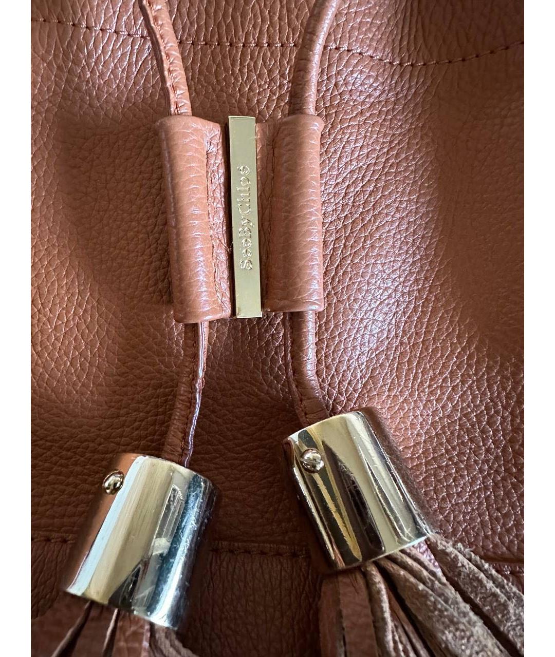 SEE BY CHLOE Коричневая кожаная сумка через плечо, фото 4