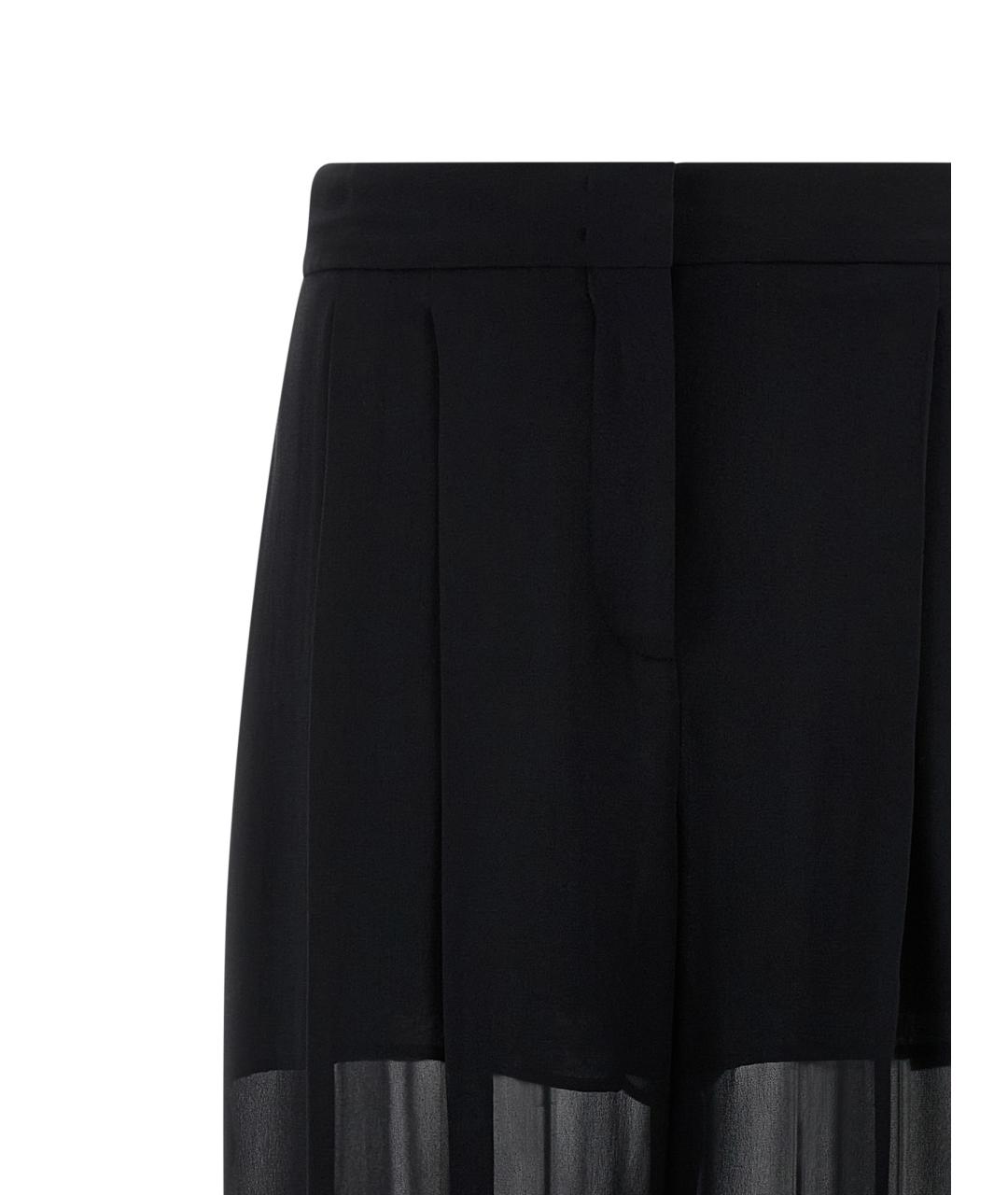 ALBERTA FERRETTI Черные шелковые прямые брюки, фото 3