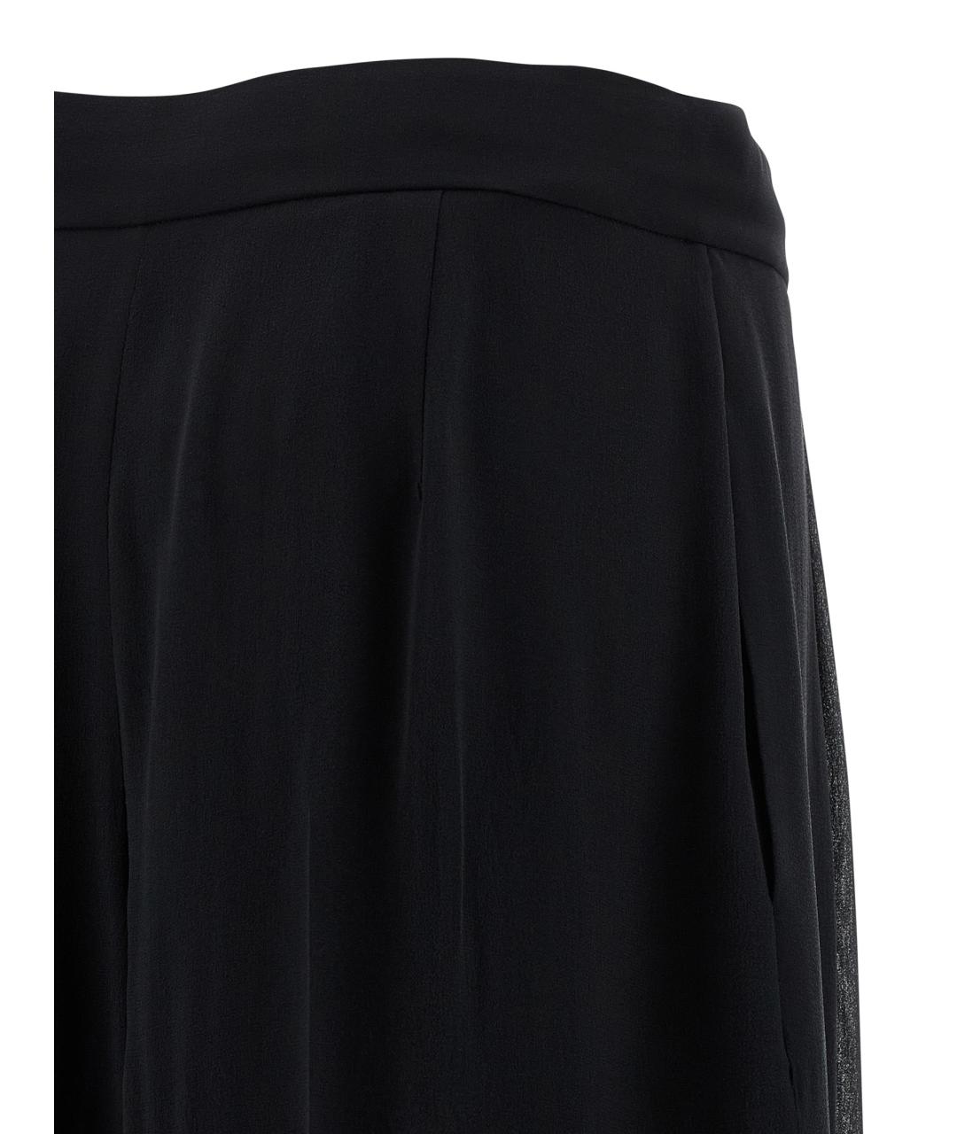 ALBERTA FERRETTI Черные шелковые прямые брюки, фото 4