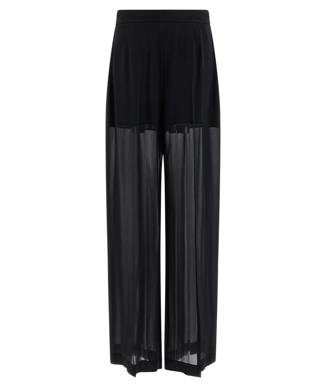 ALBERTA FERRETTI Черные шелковые прямые брюки, фото 2