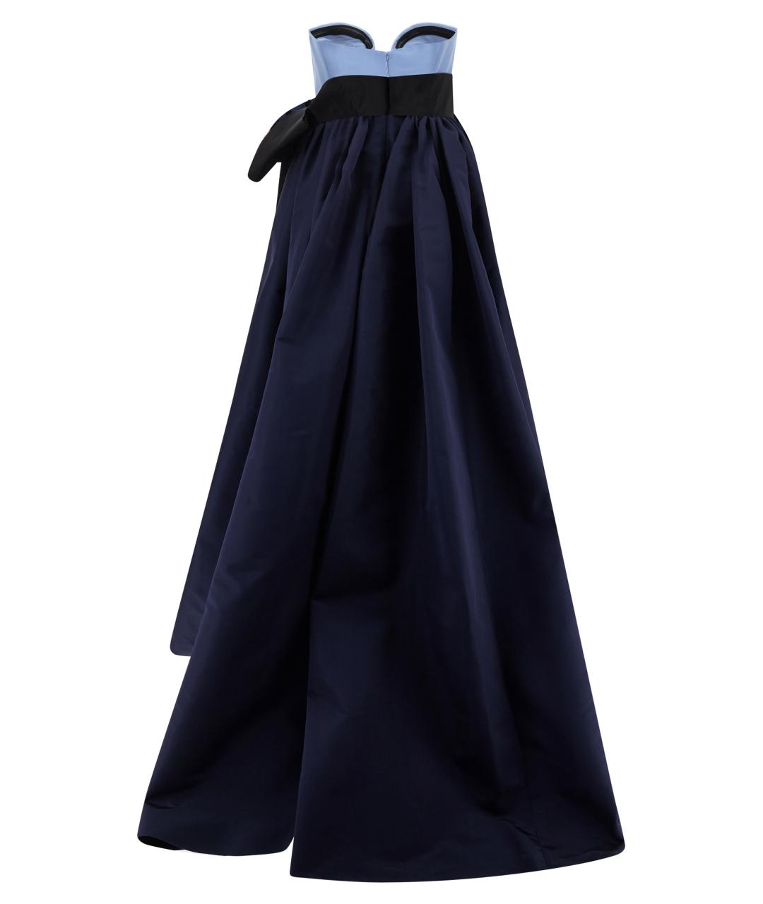CAROLINA HERRERA Синее шелковое вечернее платье, фото 2