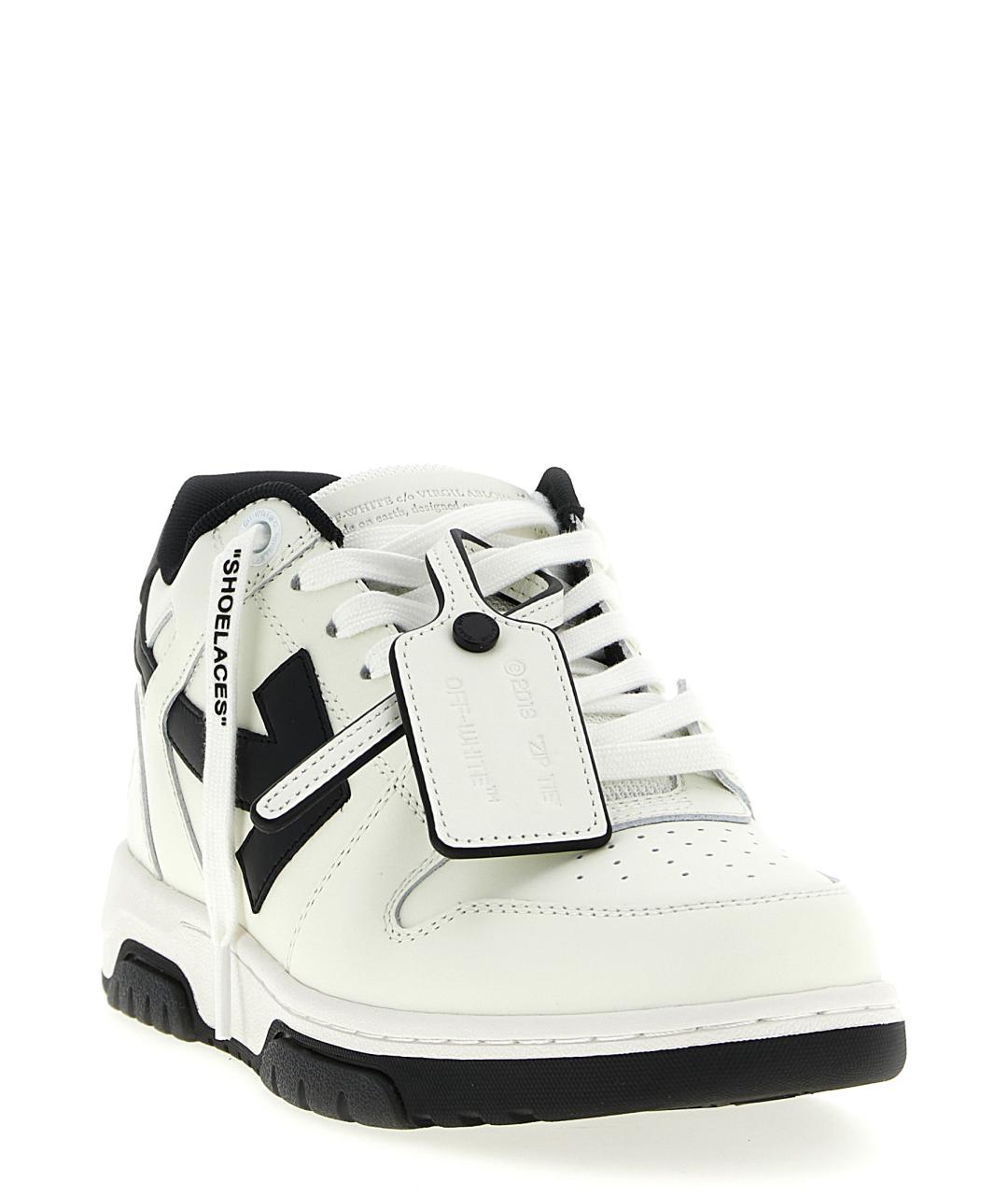 OFF-WHITE Белые кожаные низкие кроссовки / кеды, фото 3