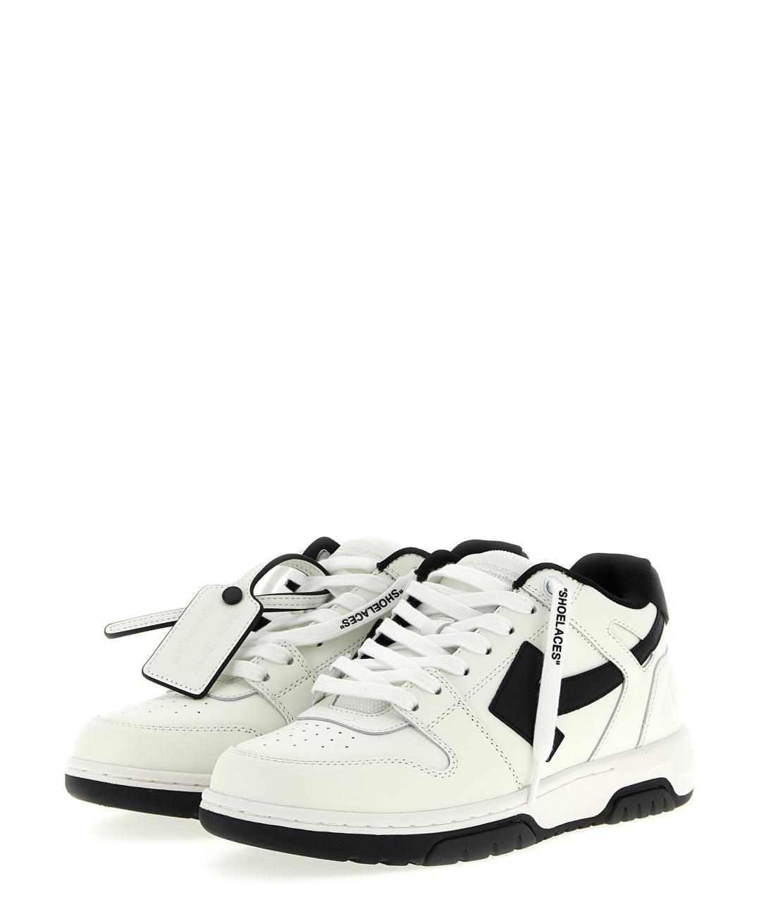 OFF-WHITE Белые кожаные низкие кроссовки / кеды, фото 2