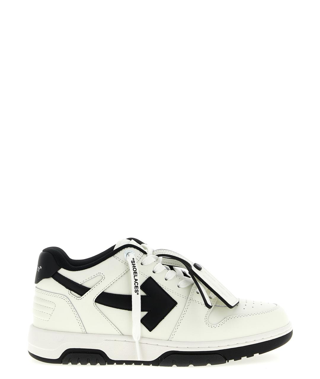 OFF-WHITE Белые кожаные низкие кроссовки / кеды, фото 1