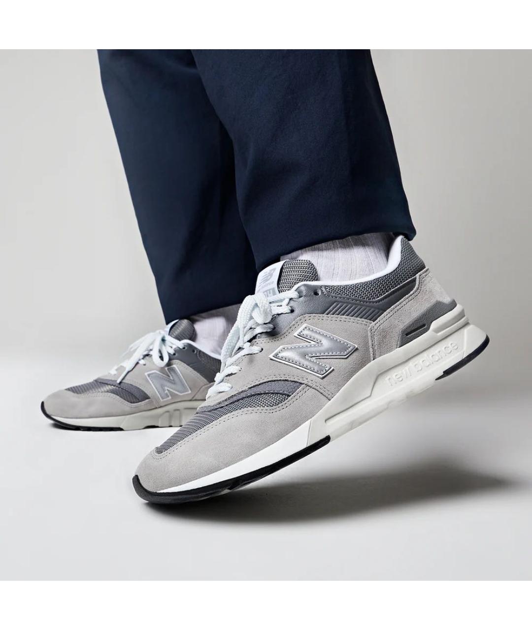 NEW BALANCE Серые замшевые низкие кроссовки / кеды, фото 5