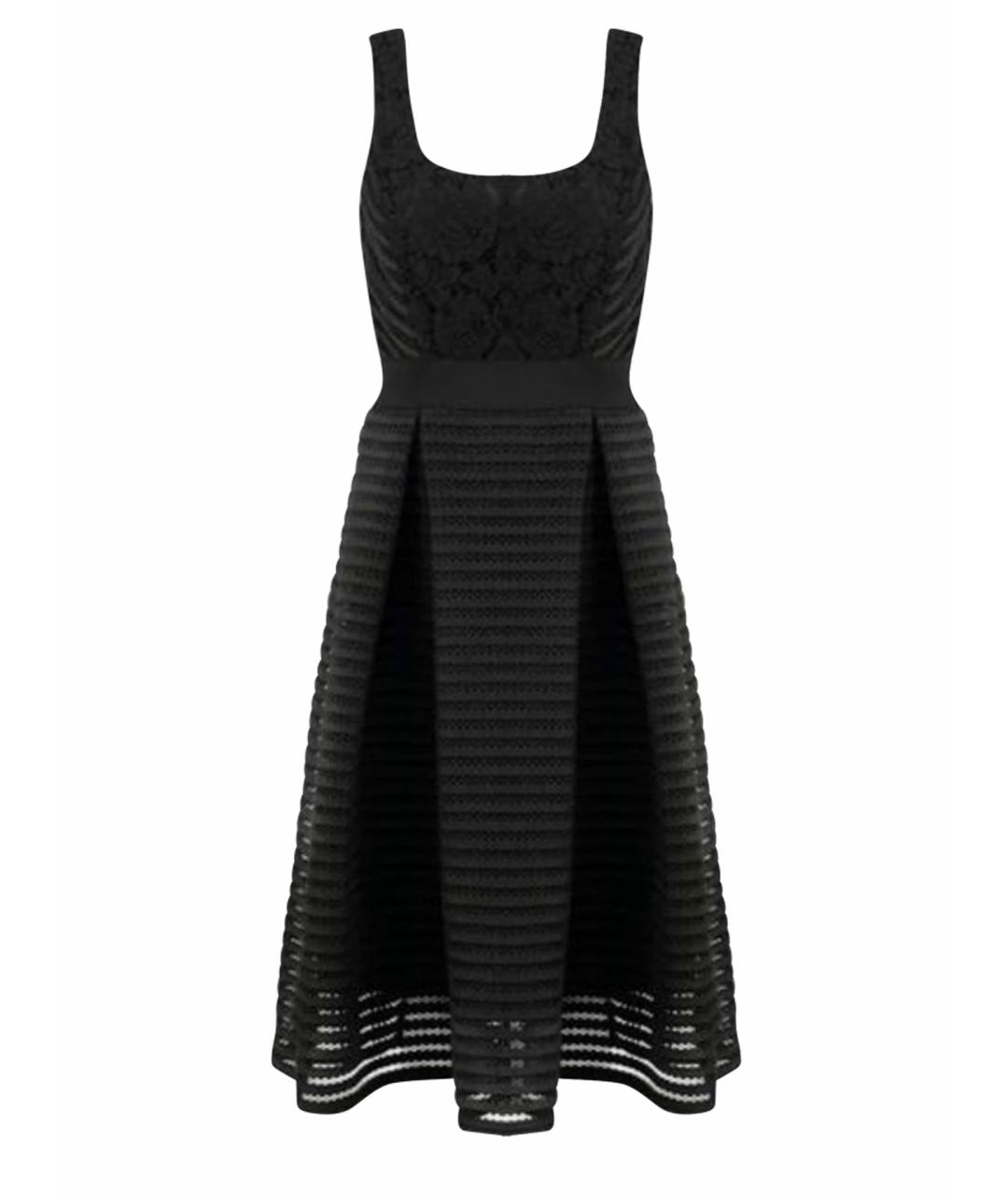 PINKO Черное хлопковое коктейльное платье, фото 1