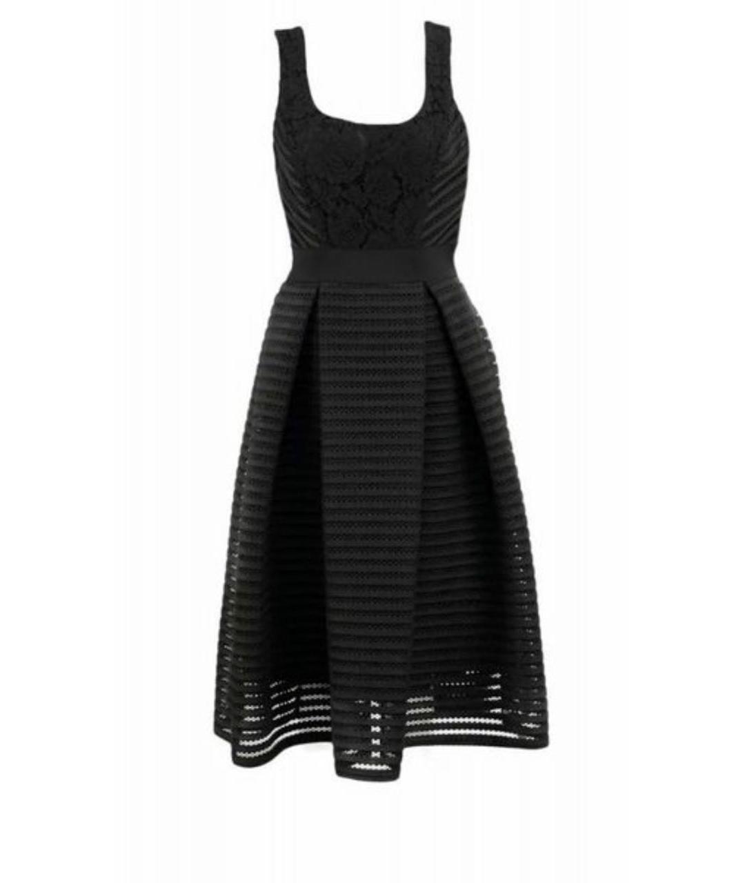 PINKO Черное хлопковое коктейльное платье, фото 8