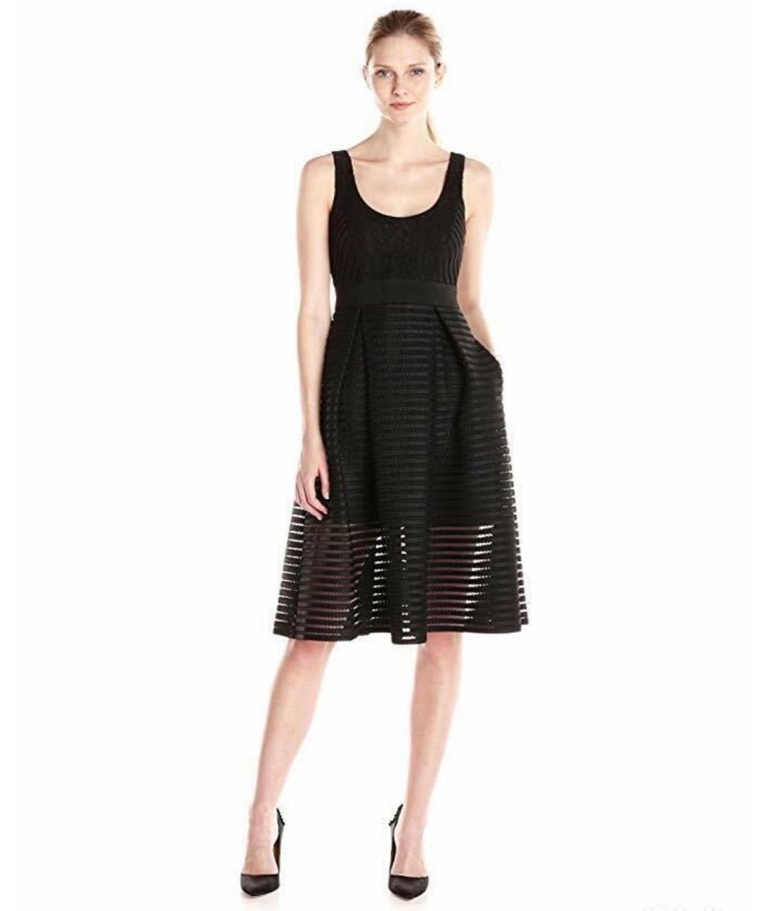 PINKO Черное хлопковое коктейльное платье, фото 3