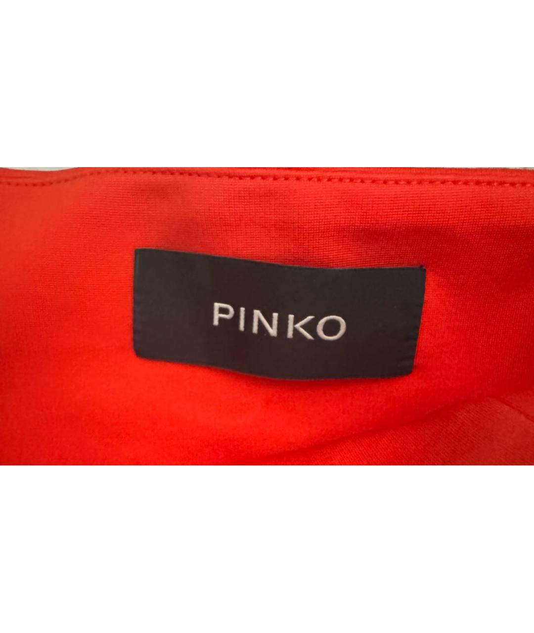 PINKO Красная вискозная юбка мини, фото 3