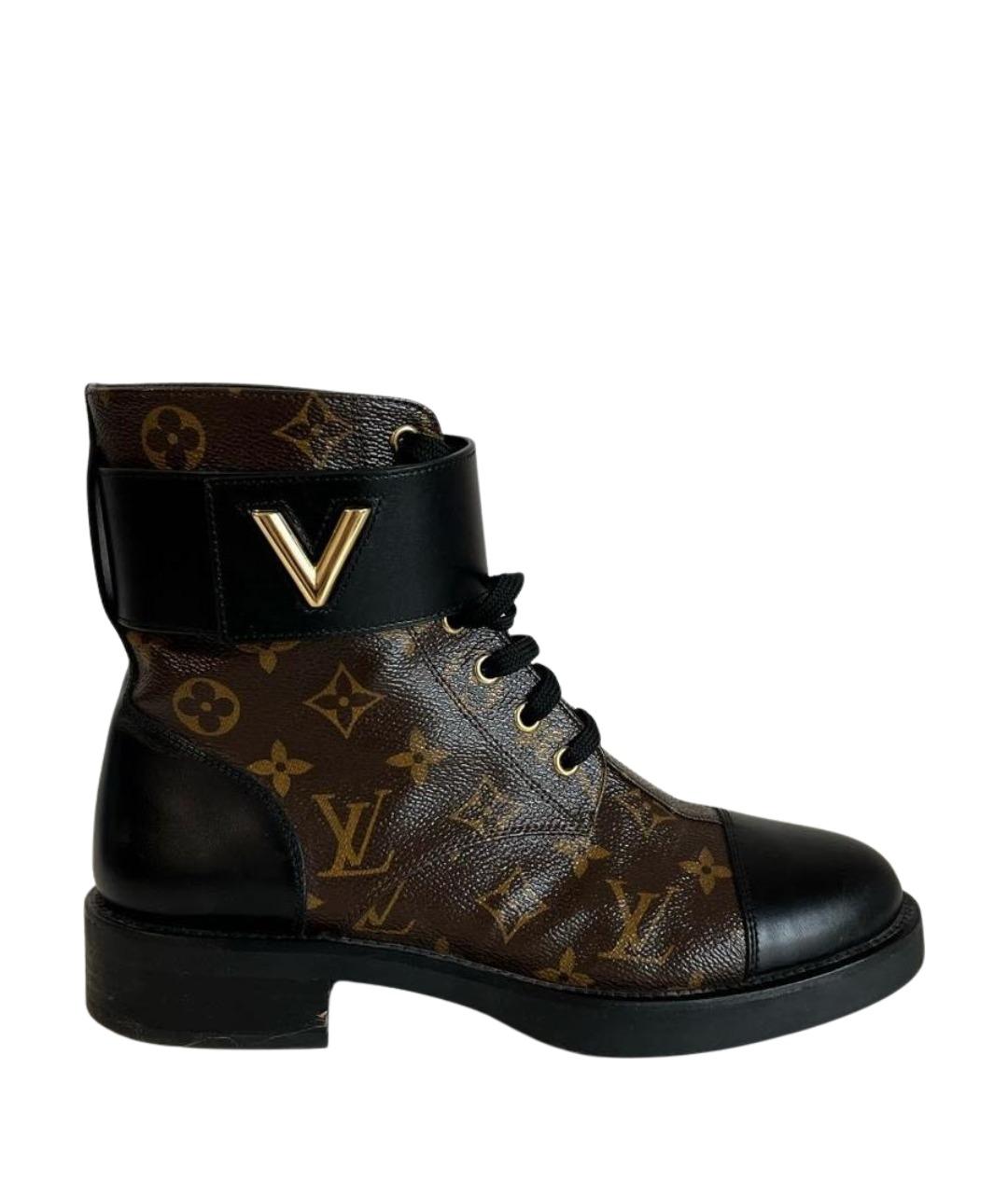 LOUIS VUITTON Коричневые кожаные ботинки, фото 1