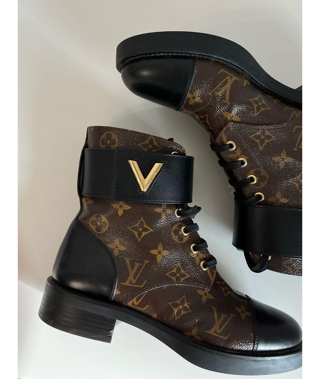 LOUIS VUITTON Коричневые кожаные ботинки, фото 8
