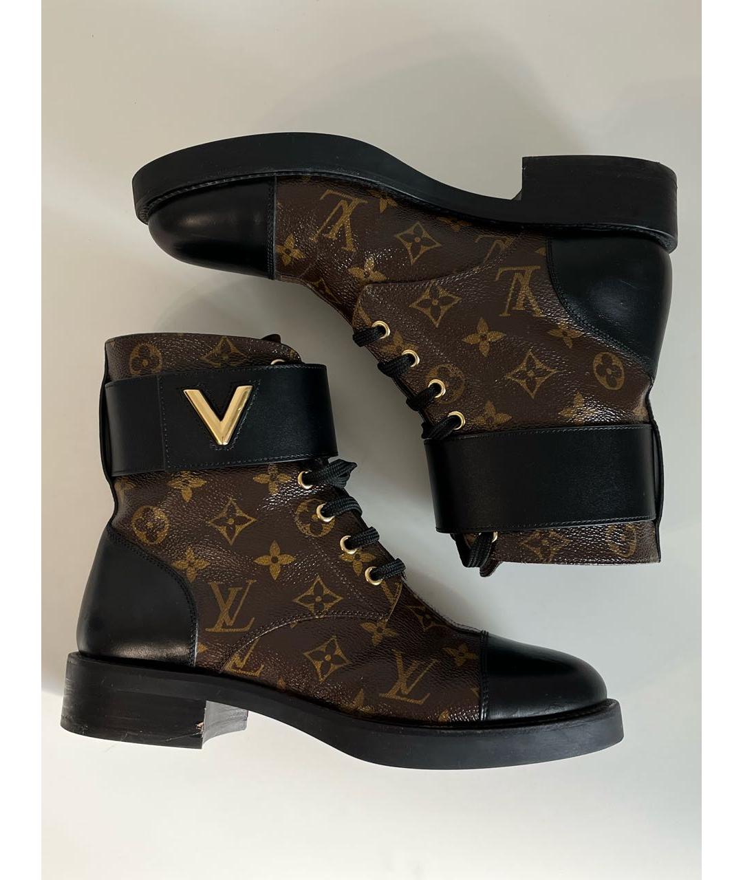 LOUIS VUITTON Коричневые кожаные ботинки, фото 4