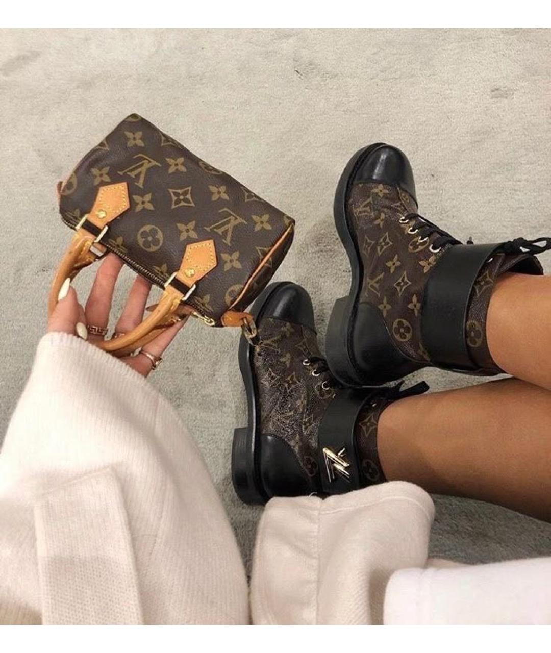 LOUIS VUITTON Коричневые кожаные ботинки, фото 6