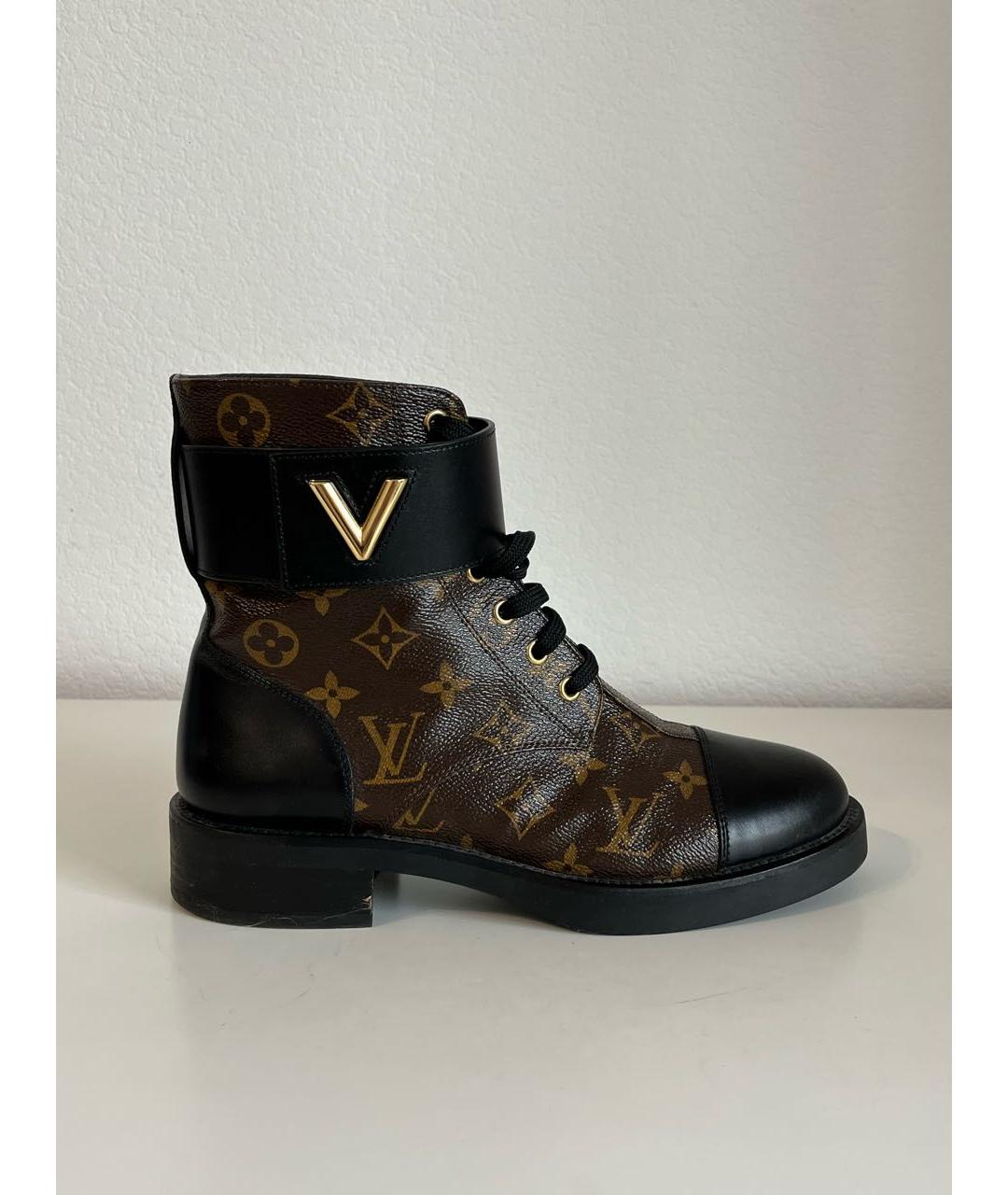 LOUIS VUITTON Коричневые кожаные ботинки, фото 3