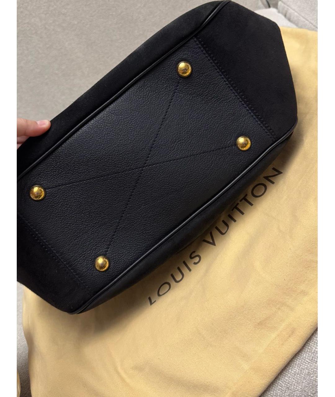 LOUIS VUITTON Темно-синяя замшевая сумка с короткими ручками, фото 2