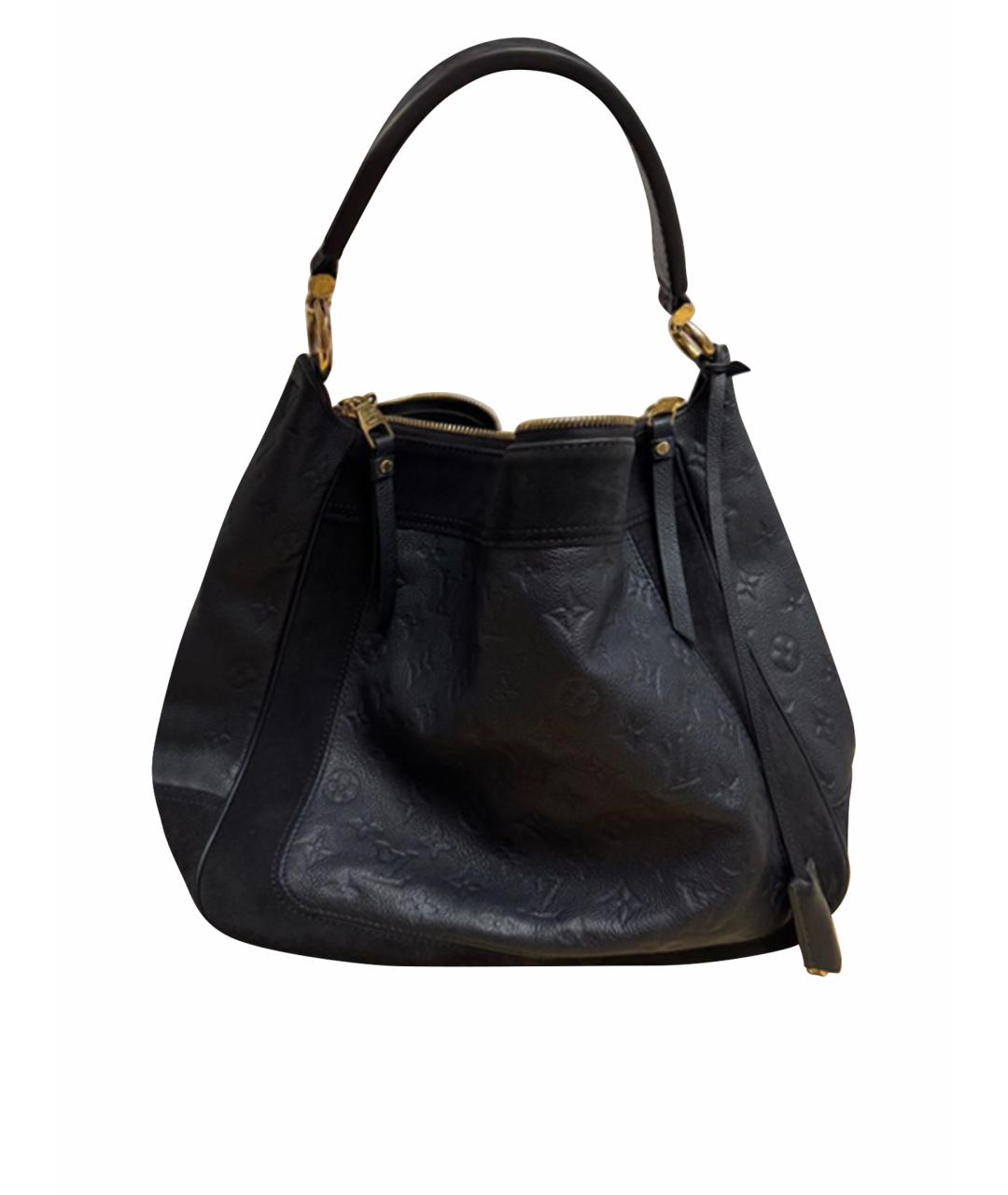LOUIS VUITTON Темно-синяя замшевая сумка с короткими ручками, фото 1