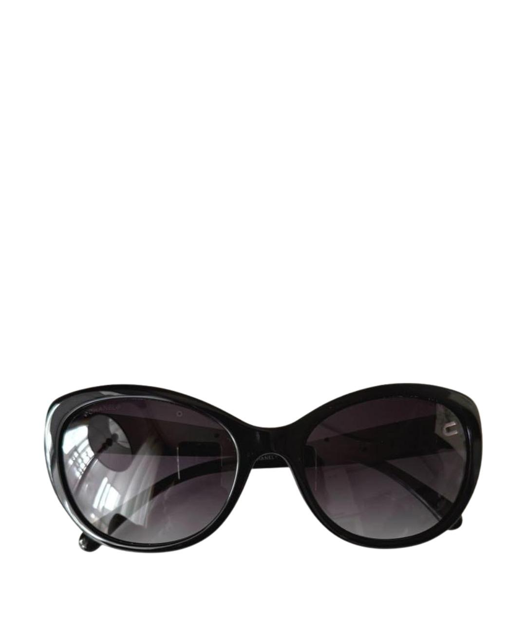 CHANEL Черные пластиковые солнцезащитные очки, фото 1