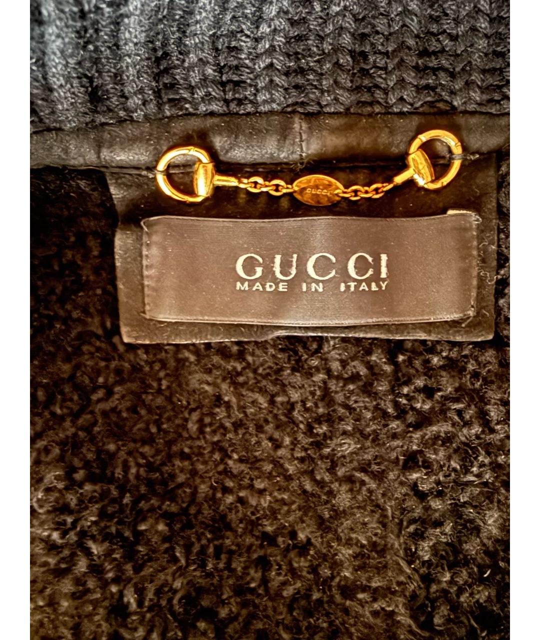 GUCCI Черная меховая дубленка, фото 3