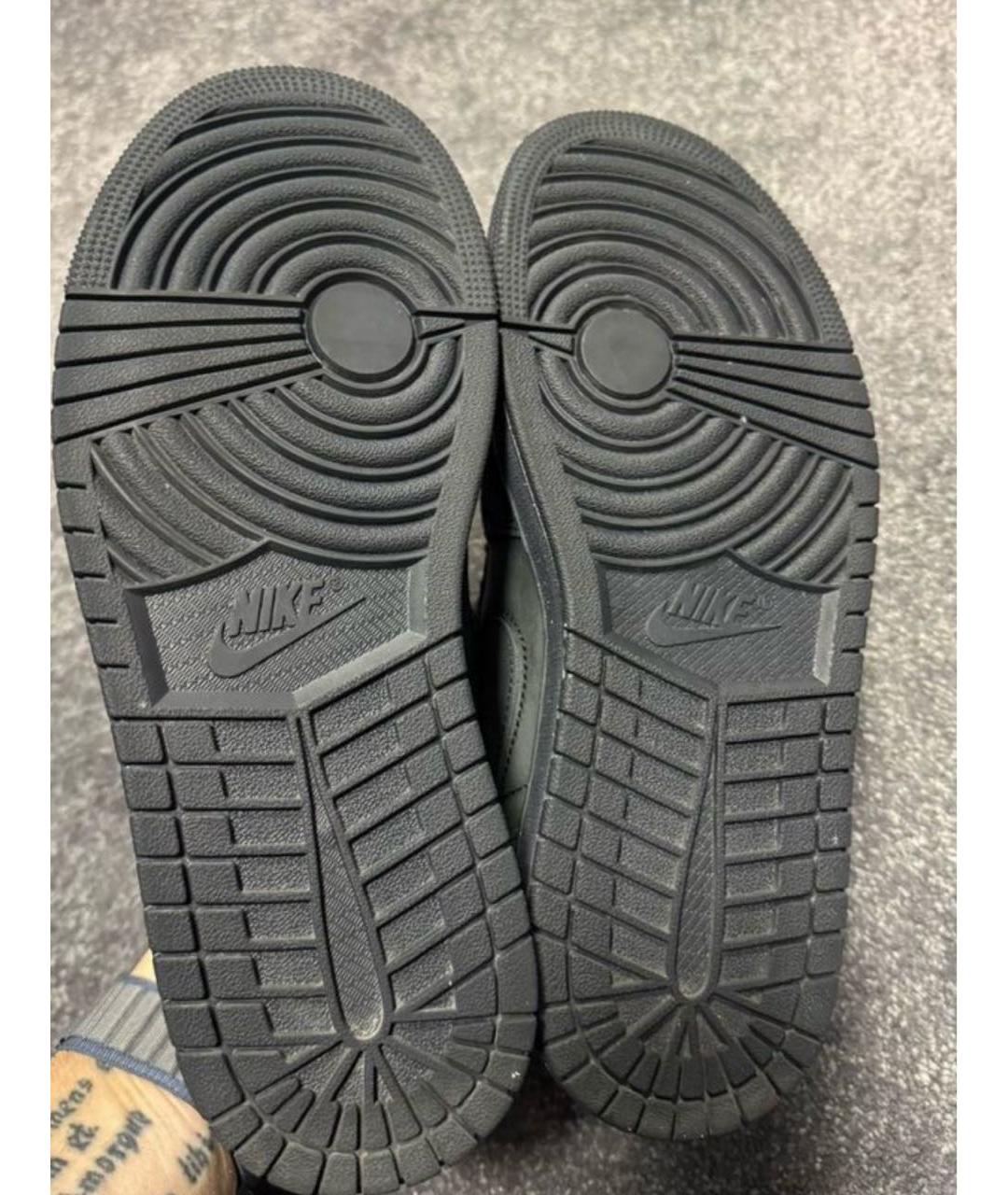 NIKE Антрацитовые нубуковые низкие кроссовки / кеды, фото 4