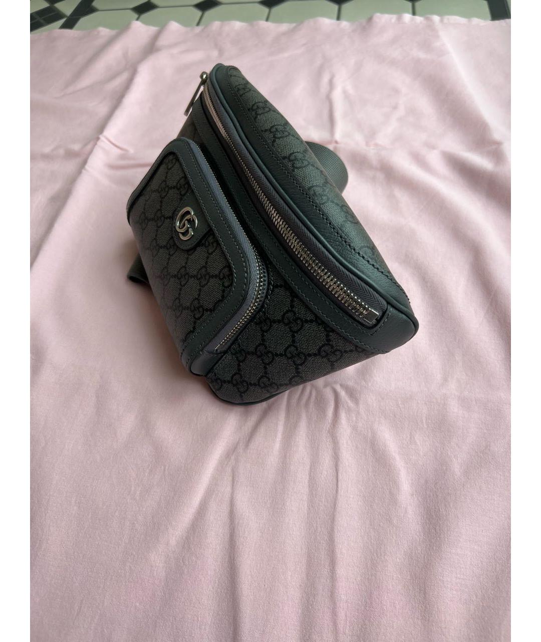 GUCCI Серая кожаная поясная сумка, фото 2