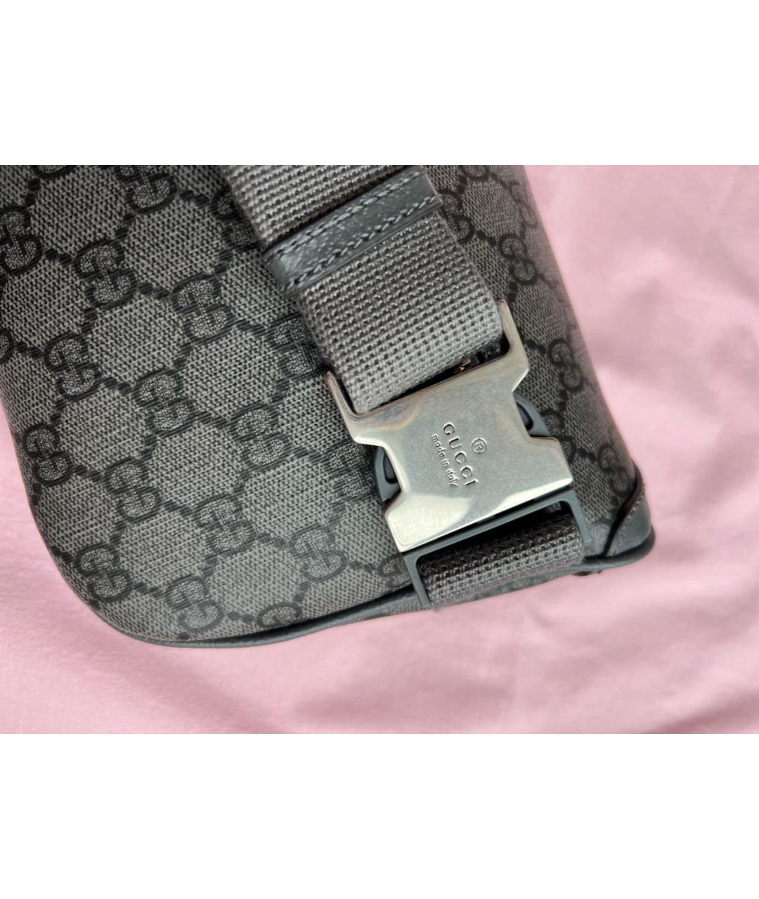 GUCCI Серая кожаная поясная сумка, фото 5