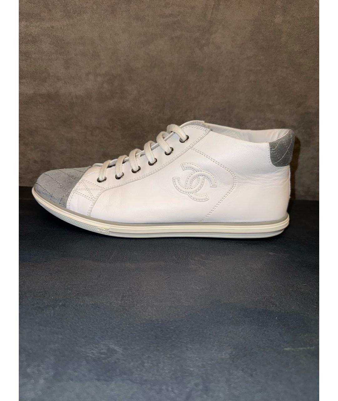CHANEL Белые кожаные кеды, фото 5